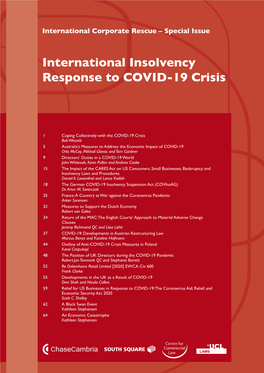International Insolvency Response to COVID-19 Crisis