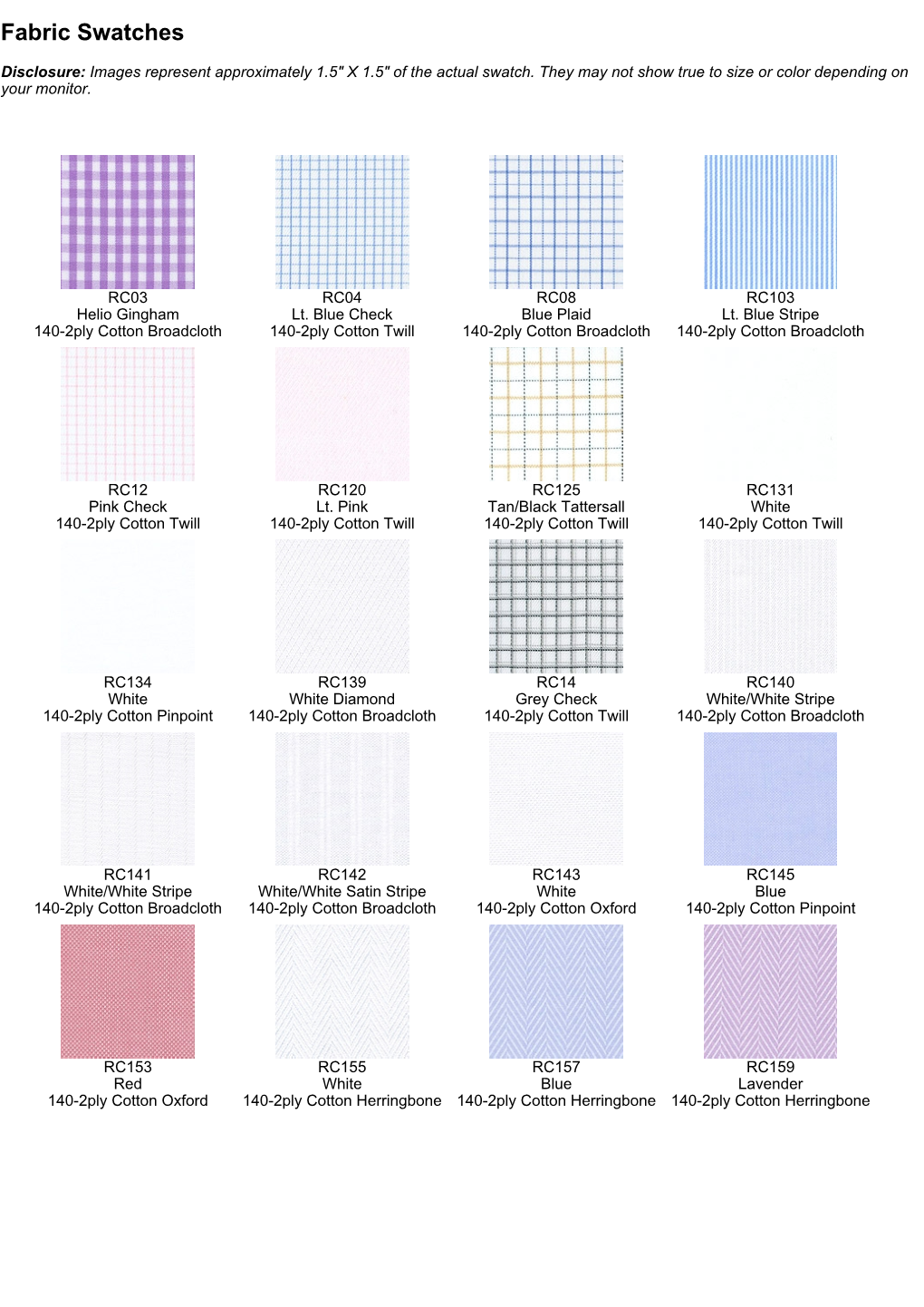 Fabric Swatches