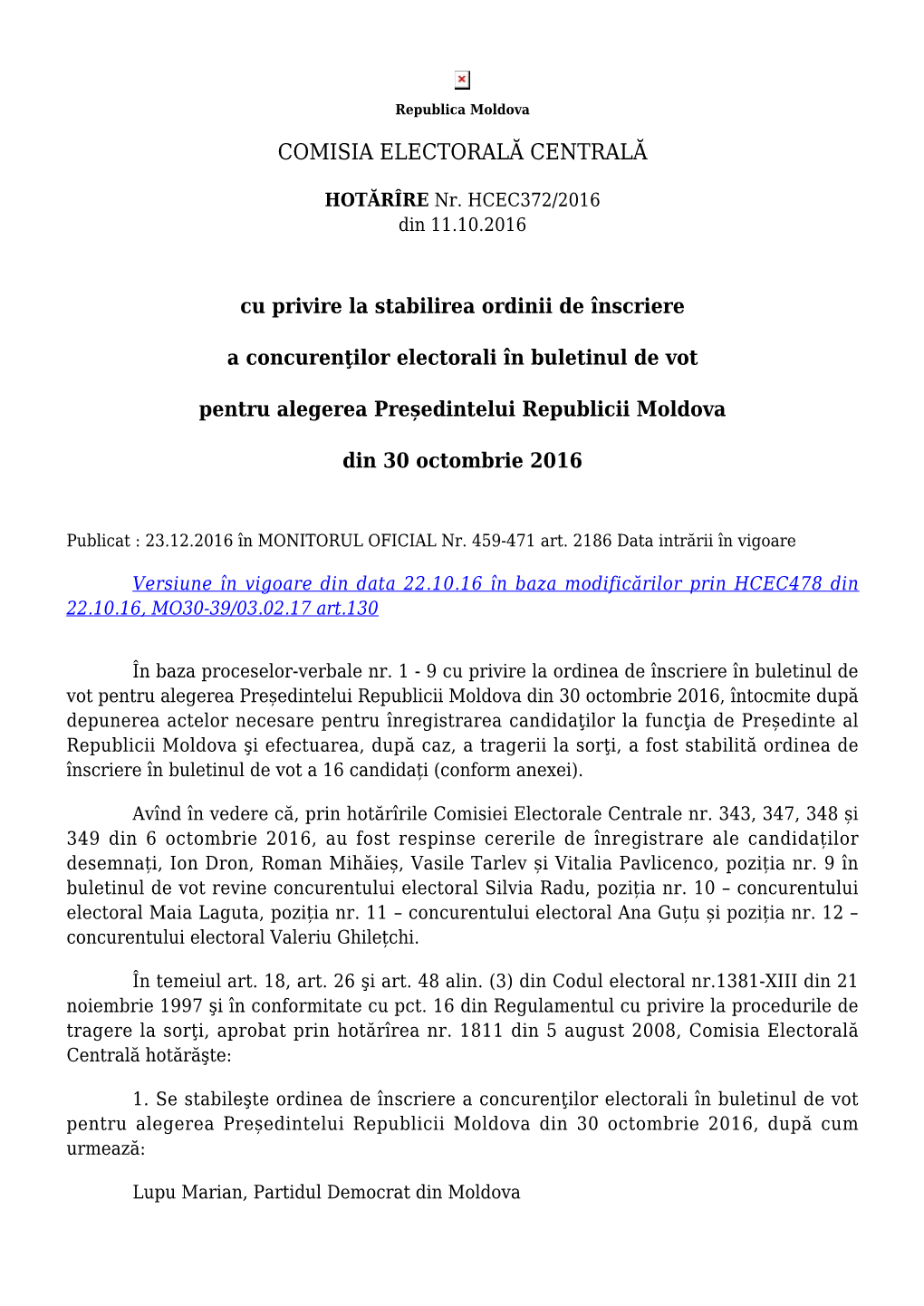 Comisia Electorală Centrală