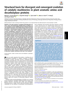Structural Basis for Divergent and Convergent Evolution of Catalytic Machineries in Plant Aromatic Amino Acid Decarboxylase Proteins