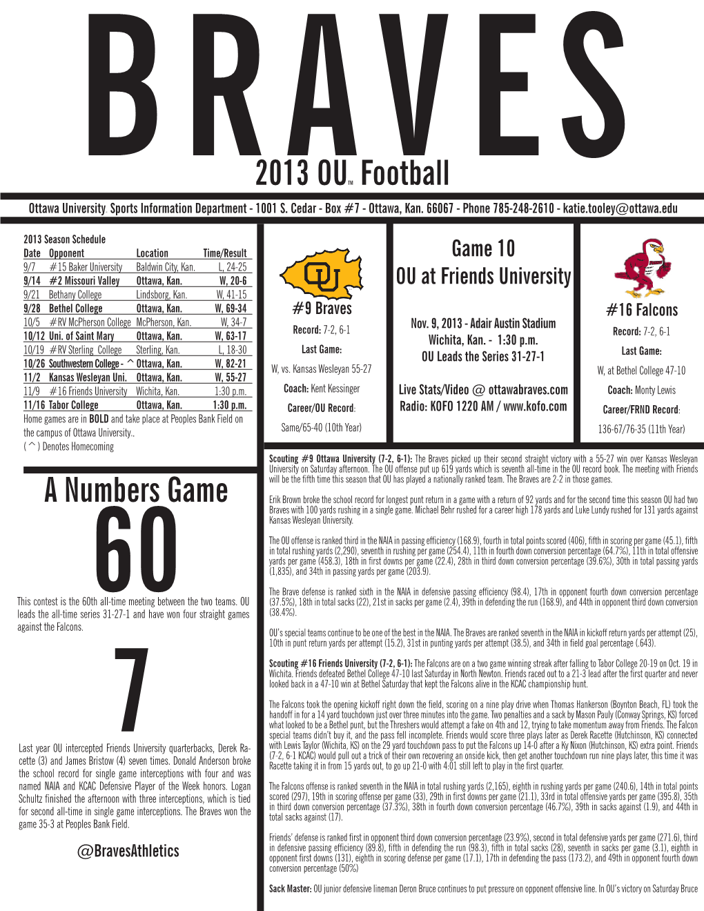 2013 OUTM Football a Numbers Game