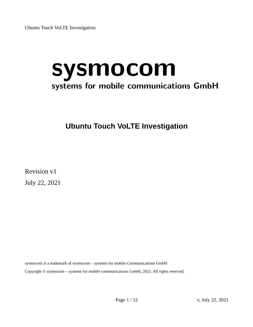 Ubuntu Touch Volte Investigation