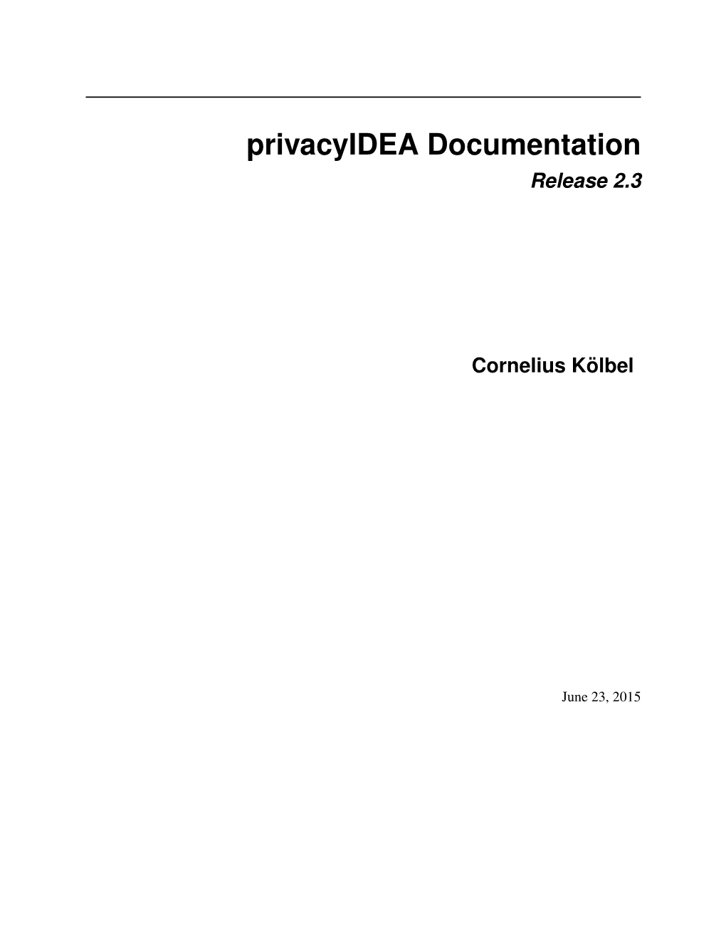 Privacyidea Documentation Release 2.3