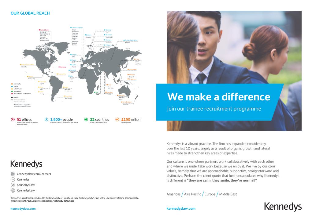 We Make a Difference �Ew �Ealand � Miami Also Serves As a Regional Hub Auckland for Latin America and the Caribbean Join Our Trainee Recruitment Programme