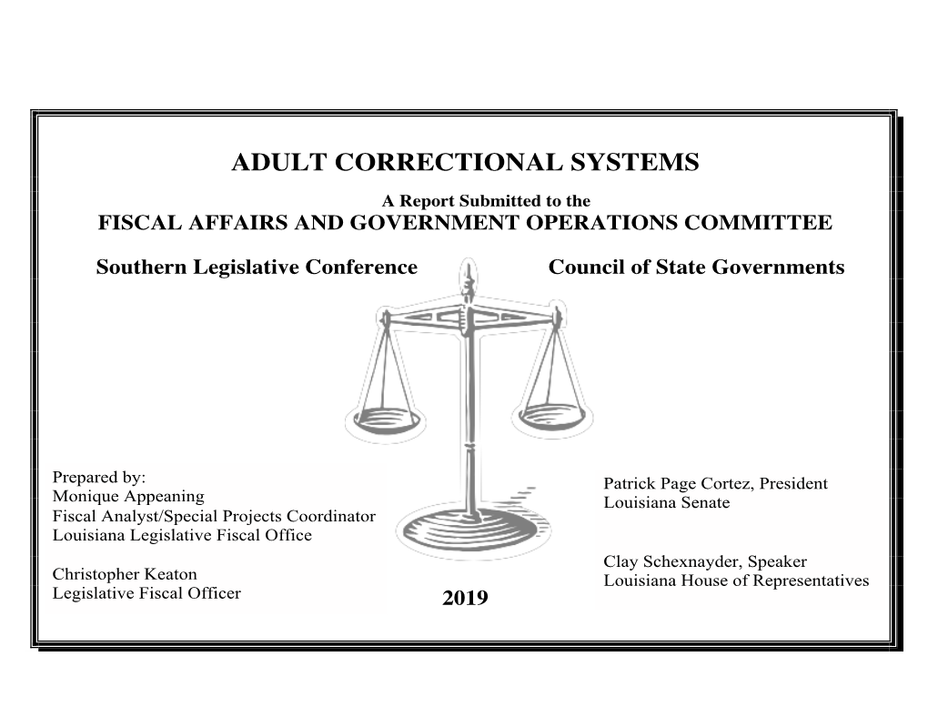 2019 Adult Correctional Systems Survey