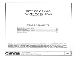 City of Camas Plant Materials