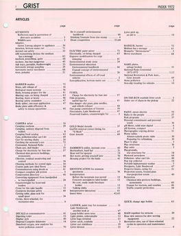 Index 1972 Articles