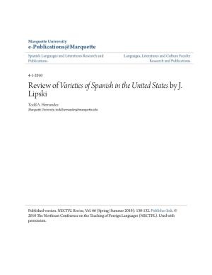 Review of Varieties of Spanish in the United States by J. Lipski Todd A