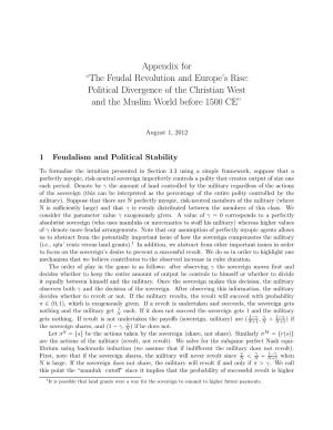 Appendix for “The Feudal Revolution and Europe's Rise: Political