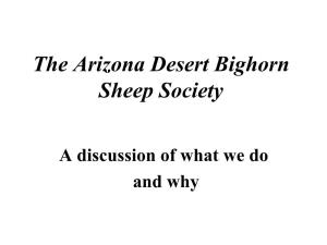 The Arizona Desert Bighorn Sheep Society
