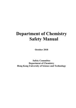 CHEM Safety Manual
