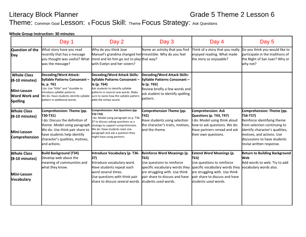 Scott Foresman Reading Street Lesson Planning