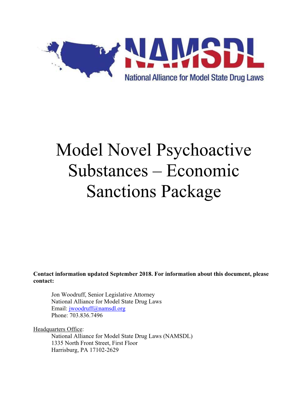 Model Novel Psychoactive Substances Economic Sanctions