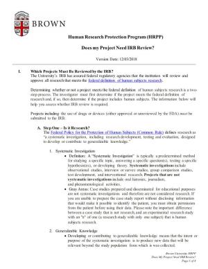 Human Research Protection Program (HRPP) Does My Project Need IRB