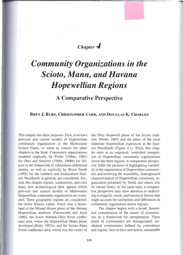 Community Organizations Inthe Scioto, Mann, and Havana Hopewellian