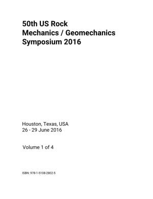 50Th US Rock Mechanics / Geomechanics Symposium 2016