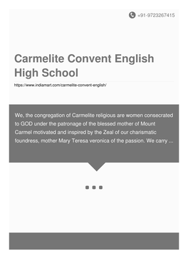 Carmelite Convent English High School