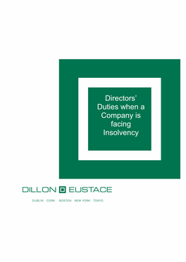 Directors' Duties When a Company Is Facing Insolvency