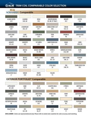 Trim Coil Comparable Color Selection