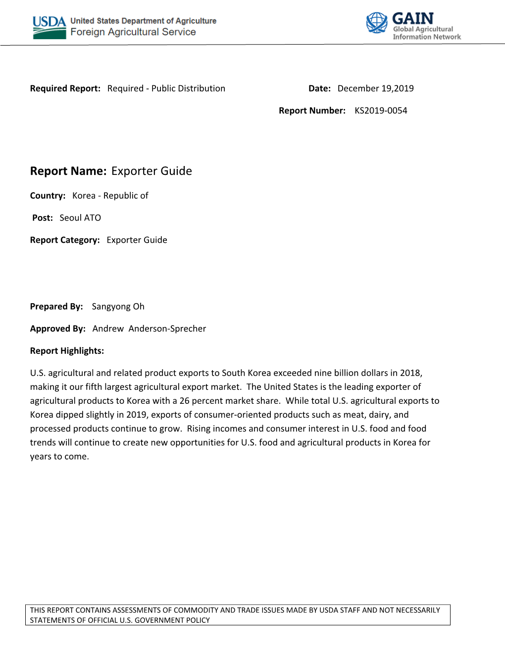 Exporter Guide