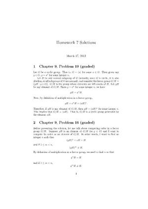 Homework 7 Solutions 1 Chapter 9, Problem 10