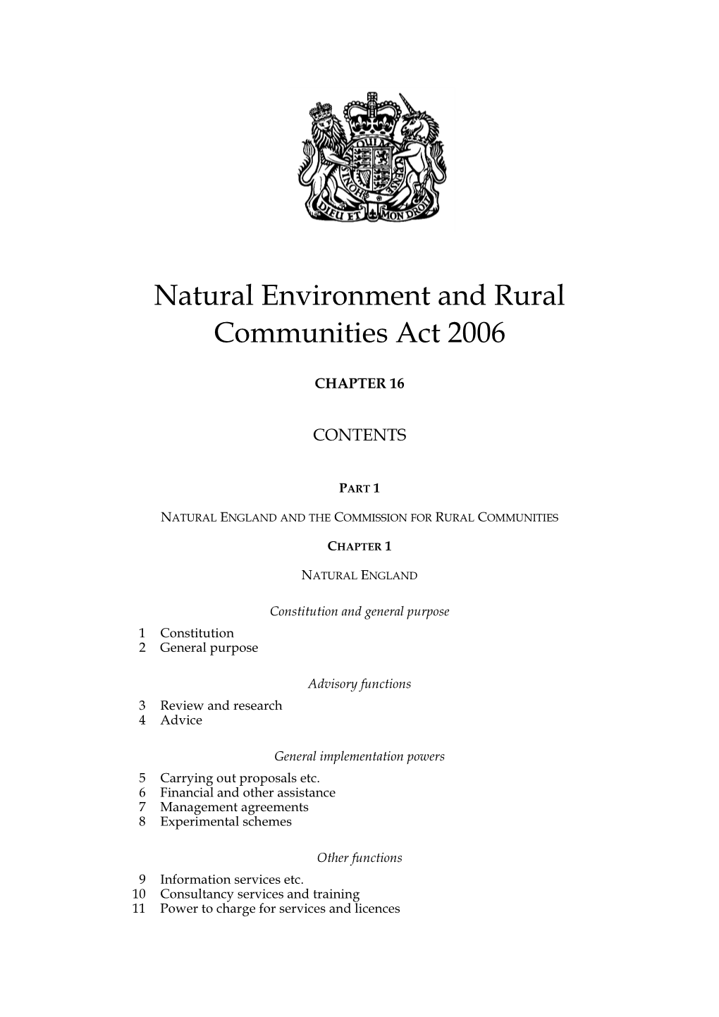 Natural Environment and Rural Communities Act 2006