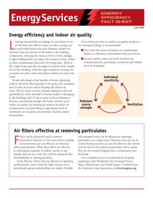 Energy Efficiency and Indoor Air Quality