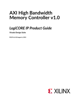 AXI High Bandwidth Memory Controller V1.0 Logicore IP