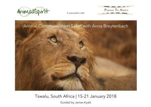 Animal Communication Safari with Anna Breytenbach Tswalu, South
