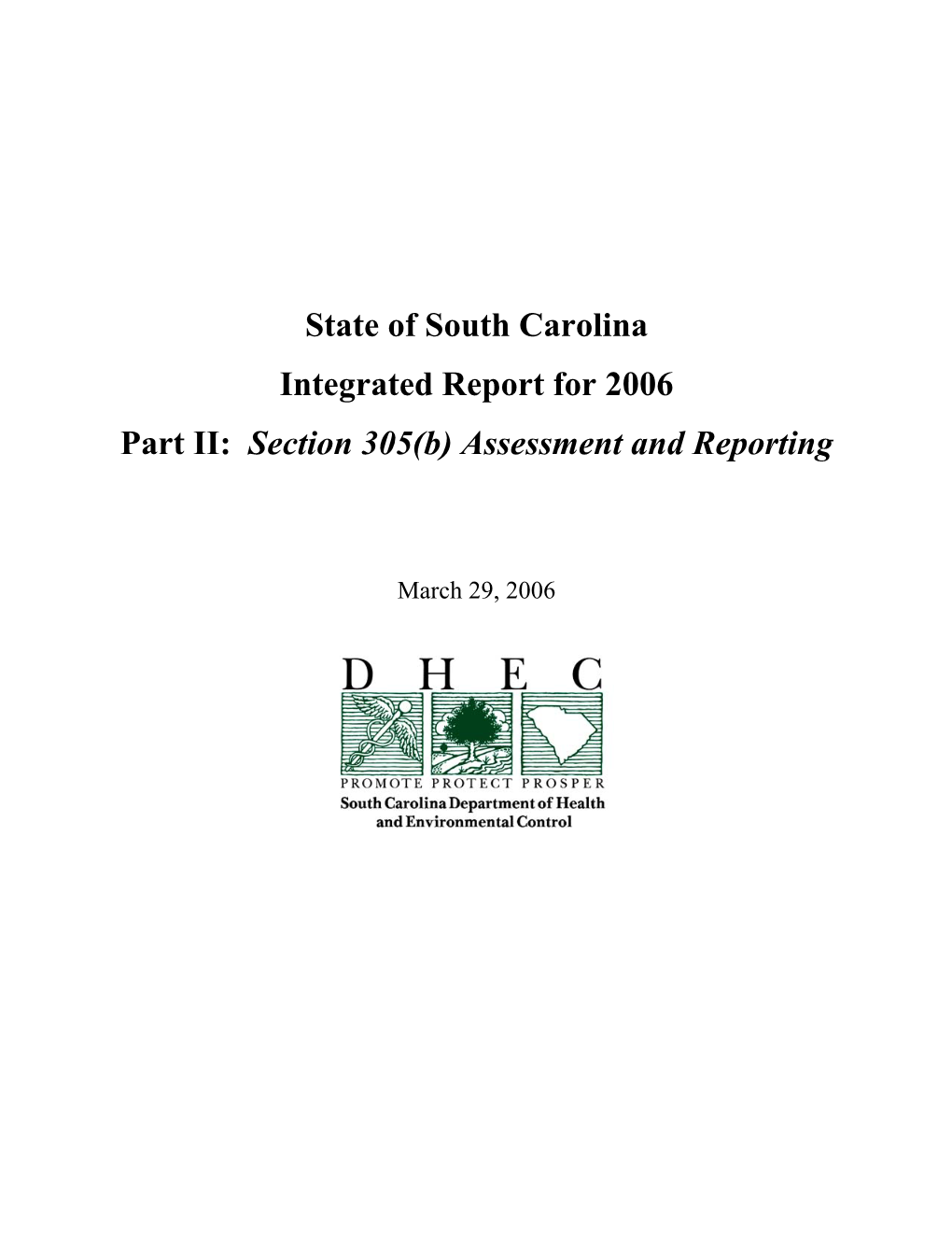 Section 305(B) Assessment and Reporting