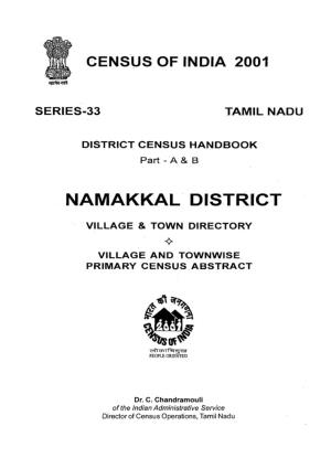 District Census Handbook, Namakkal, Part-XII-A & B, Series-33