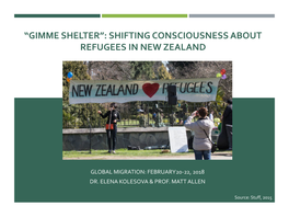 Shifting Consciousness About Refugees in New Zealand