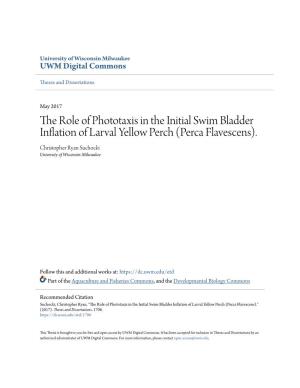The Role of Phototaxis in the Initial Swim Bladder Inflation of Larval Yellow Perch (Perca Flavescens)