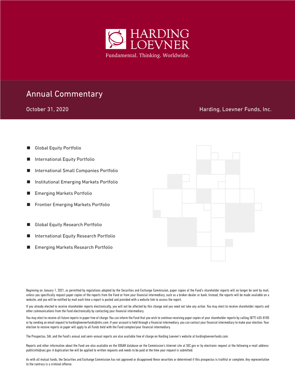 Harding, Loevner Funds, Inc. Annual Report 2020