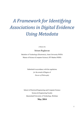 A Framework for Identifying Associations in Digital Evidence Using Metadata