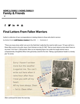 Family & Friends Final Letters from Fallen Warriors