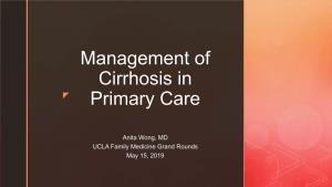 Management of Cirrhosis in Primary Care