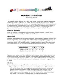Rules Revised July 12, 2012