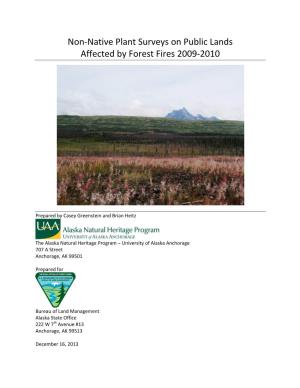 Non-Native Plant Surveys on Public Lands Affected by Forest Fires 2009-2010
