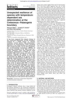 Dependent Sex Determination at The