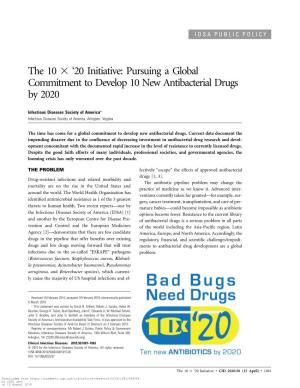 20 Initiative: Pursuing a Global Commitment to Develop 10 New Antibacterial Drugs by 2020
