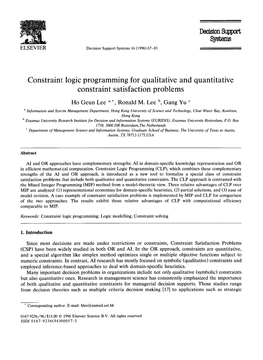 Constraint Logic Programming for Qualitative and Quantitative Constraint Satisfaction Problems