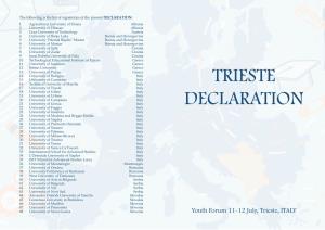 Youth Forum 11-12 July, Trieste, ITALY