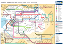 Liniennetz Biel Und Umgebung Plan Du Réseau Bienne Et Environs