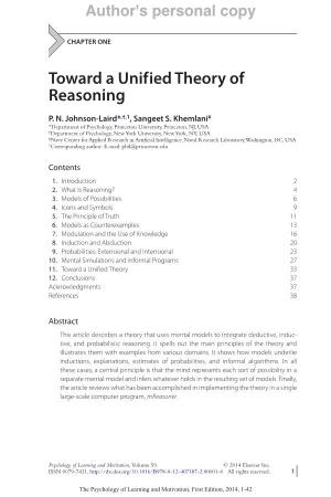 Toward a Unified Theory of Reasoning