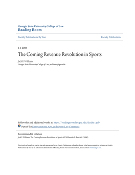 The Coming Revenue Revolution in Sports