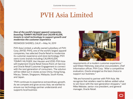 PVH Asia Limited