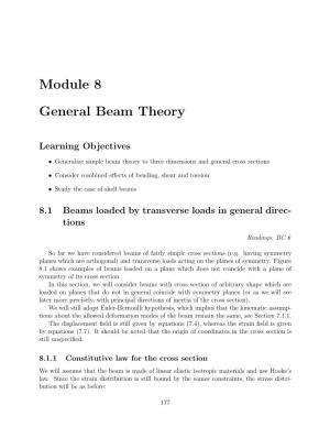 Module 8 General Beam Theory