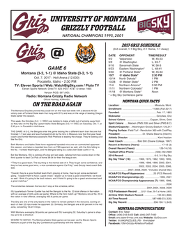 University of Montana Grizzly Football National Champions 1995, 2001