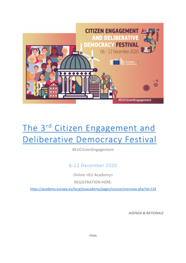 The 3Rd Citizen Engagement and Deliberative Democracy Festival #Eucitizenengagement